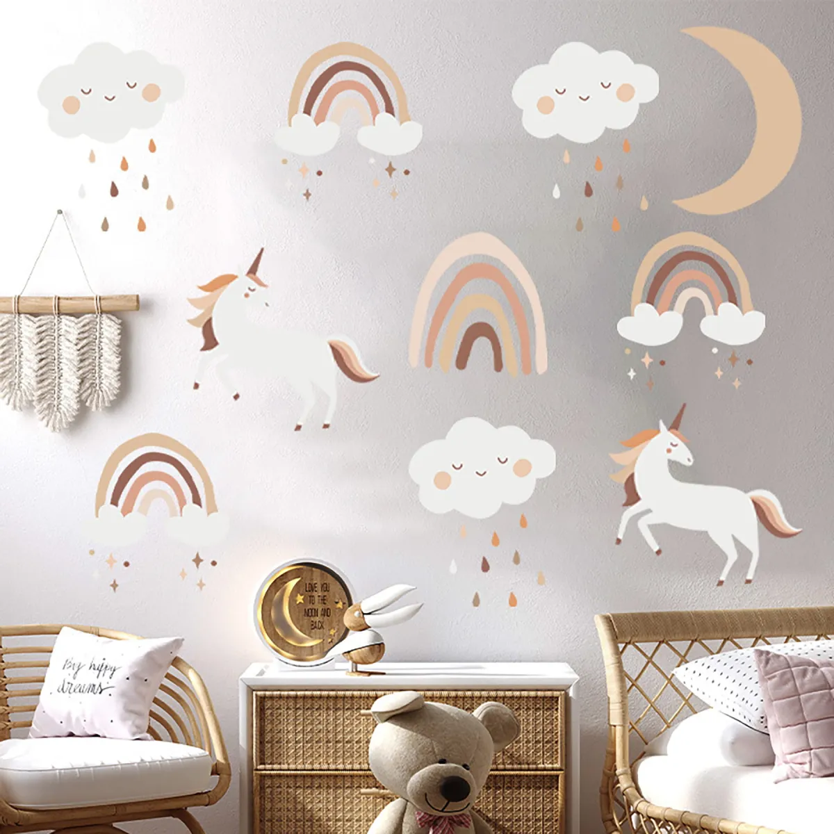 SIPO NAKLEJKI NA ŚCIANĘ DO POKOJU DZIECKA TĘCZA JEDNOROŻCE BOHO SIPO NAKLEJKI NA ŚCIANĘ DO POKOJU DZIECKA TĘCZA JEDNOROŻCE BOHO